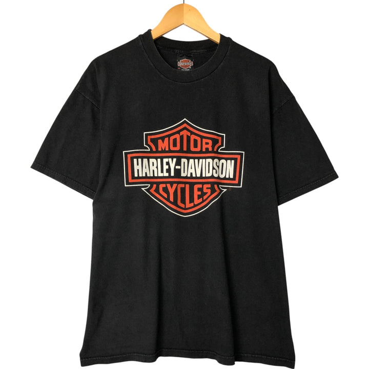 00'S Harley-Davidson Motorcycle Bike T-shirt Made in USA Men's XL cotton black type Vintage Second Hand
