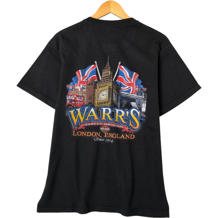 00'S Harley-Davidson Motorcycle Bike T-shirt Made in USA Men's L size cotton black type Vintage Second Hand