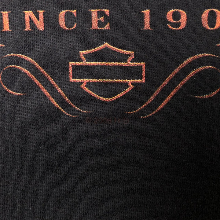 00'S Harley-Davidson Motorcycle Bike T-shirt Made in USA Men's L size cotton black type Vintage Second Hand