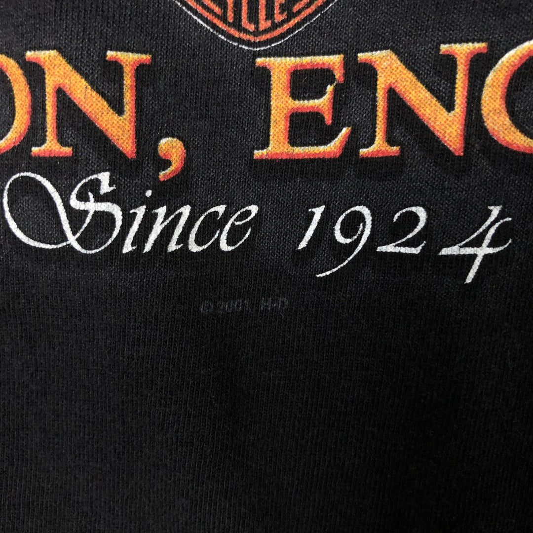 00'S Harley-Davidson Motorcycle Bike T-shirt Made in USA Men's L size cotton black type Vintage Second Hand