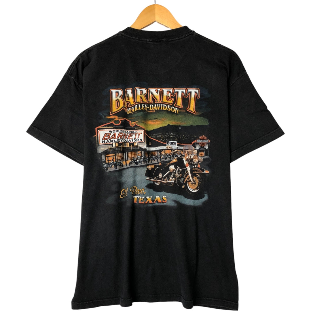 00'S Harley-Davidson Motorcycle Bike T-shirt Made in USA Men's L size cotton black type Vintage Second Hand