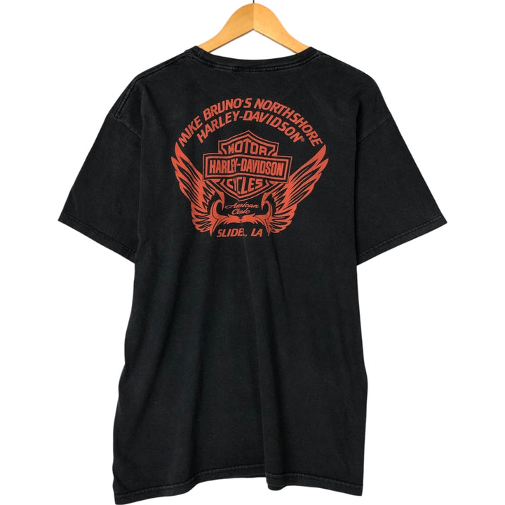 00'S Harley-Davidson Motorcycle Bike T-shirt Made in Mexico Men's L size cotton black type Vintage Second Hand