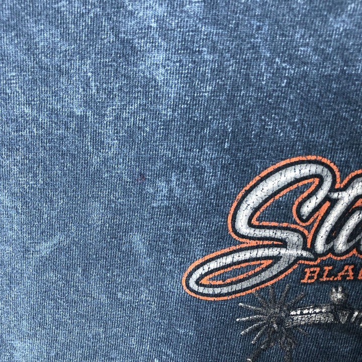 00'S Harley-Davidson Motorcycle Bike T-shirt Made in USA Men's XXL cotton navy blue type Vintage Second Hand