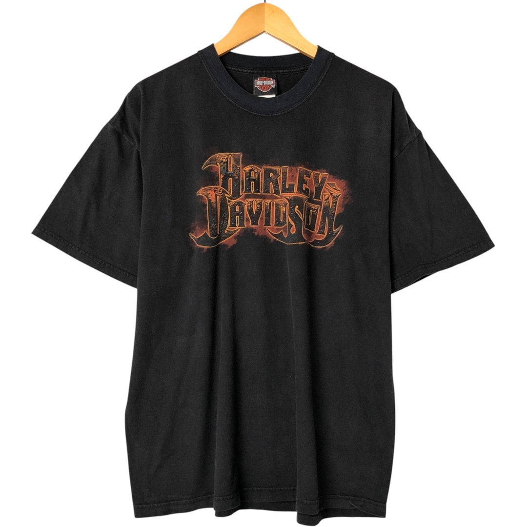 00'S Harley-Davidson Motorcycle Bike T-shirt Made in USA Men's XL cotton black type Vintage Second Hand