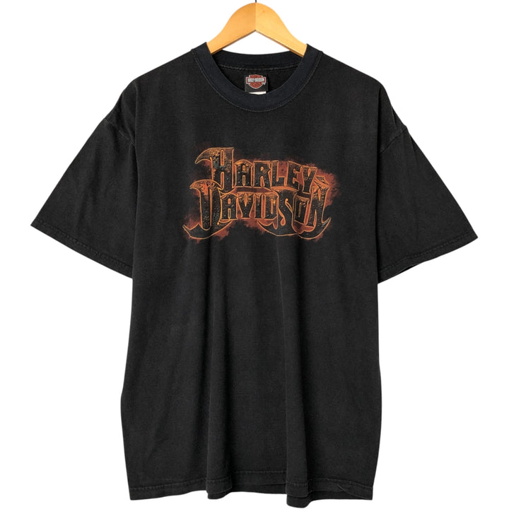 00'S Harley-Davidson Motorcycle Bike T-shirt Made in USA Men's XL cotton black type Vintage Second Hand