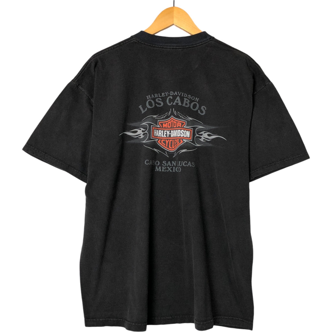 00'S Harley-Davidson Motorcycle Bike T-shirt Made in USA Men's XL cotton black type Vintage Second Hand