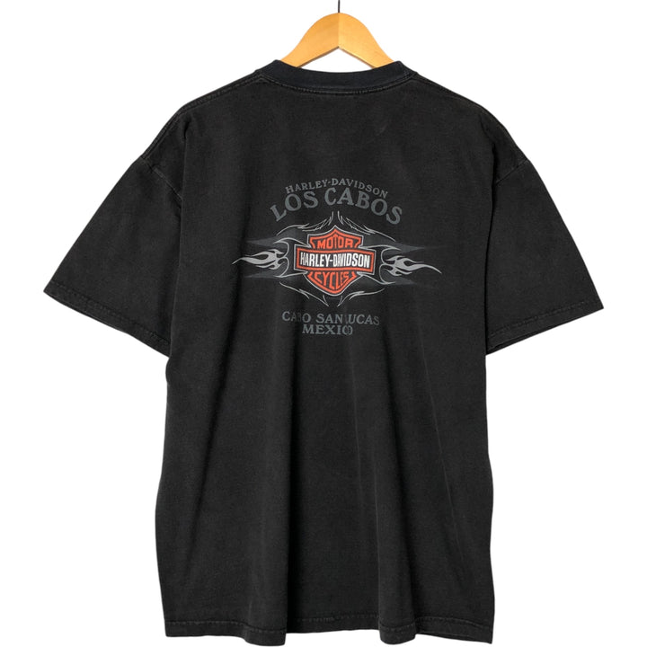 00'S Harley-Davidson Motorcycle Bike T-shirt Made in USA Men's XL cotton black type Vintage Second Hand