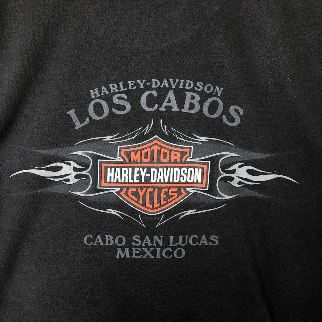00'S Harley-Davidson Motorcycle Bike T-shirt Made in USA Men's XL cotton black type Vintage Second Hand