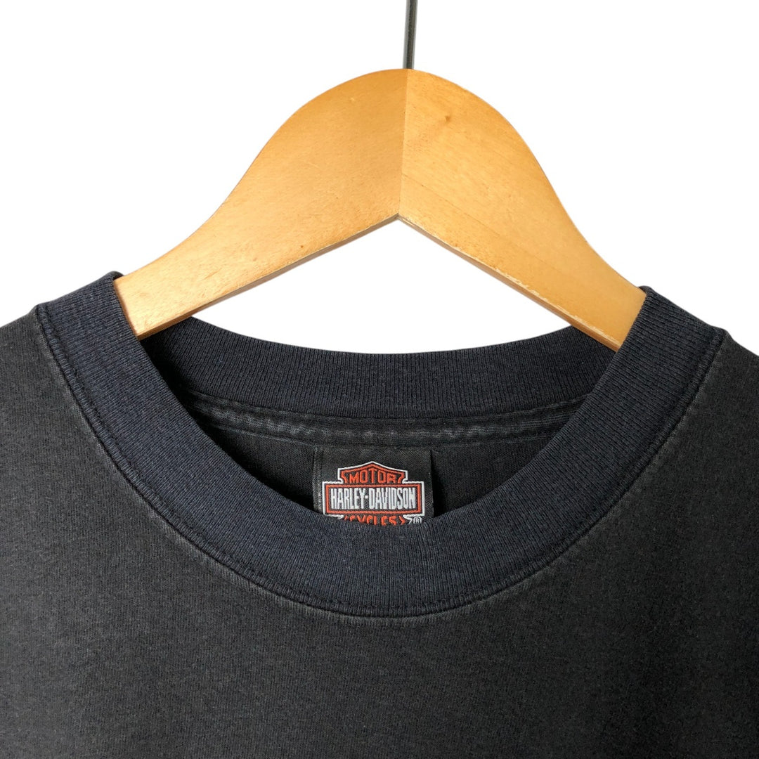 00'S Harley-Davidson Motorcycle Bike T-shirt Made in USA Men's XL cotton black type Vintage Second Hand