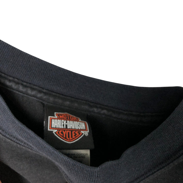 00'S Harley-Davidson Motorcycle Bike T-shirt Made in USA Men's XL cotton black type Vintage Second Hand