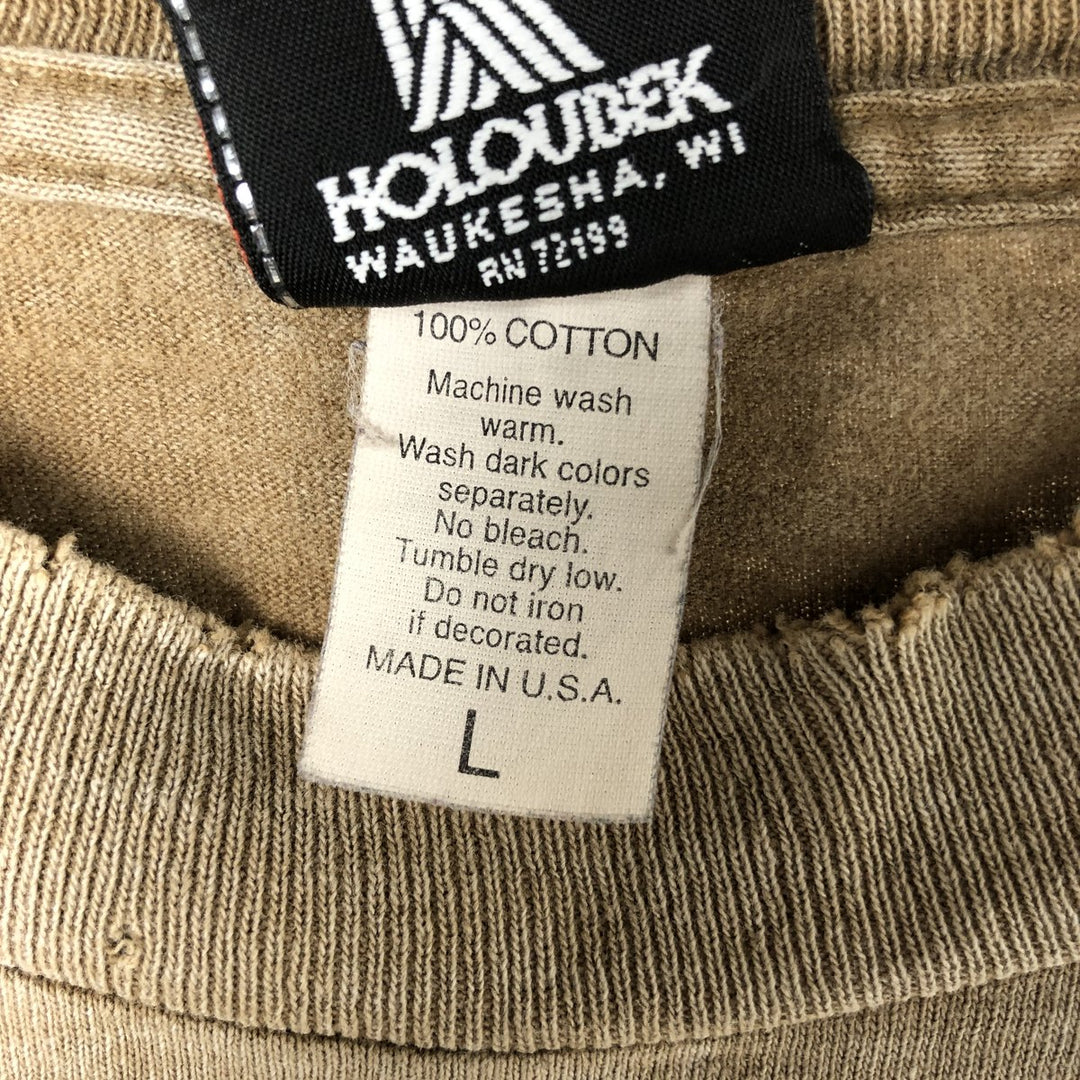 00'S Harley-Davidson Motorcycle Bike T-shirt Made in USA Men's L size cotton brown type Vintage Second Hand