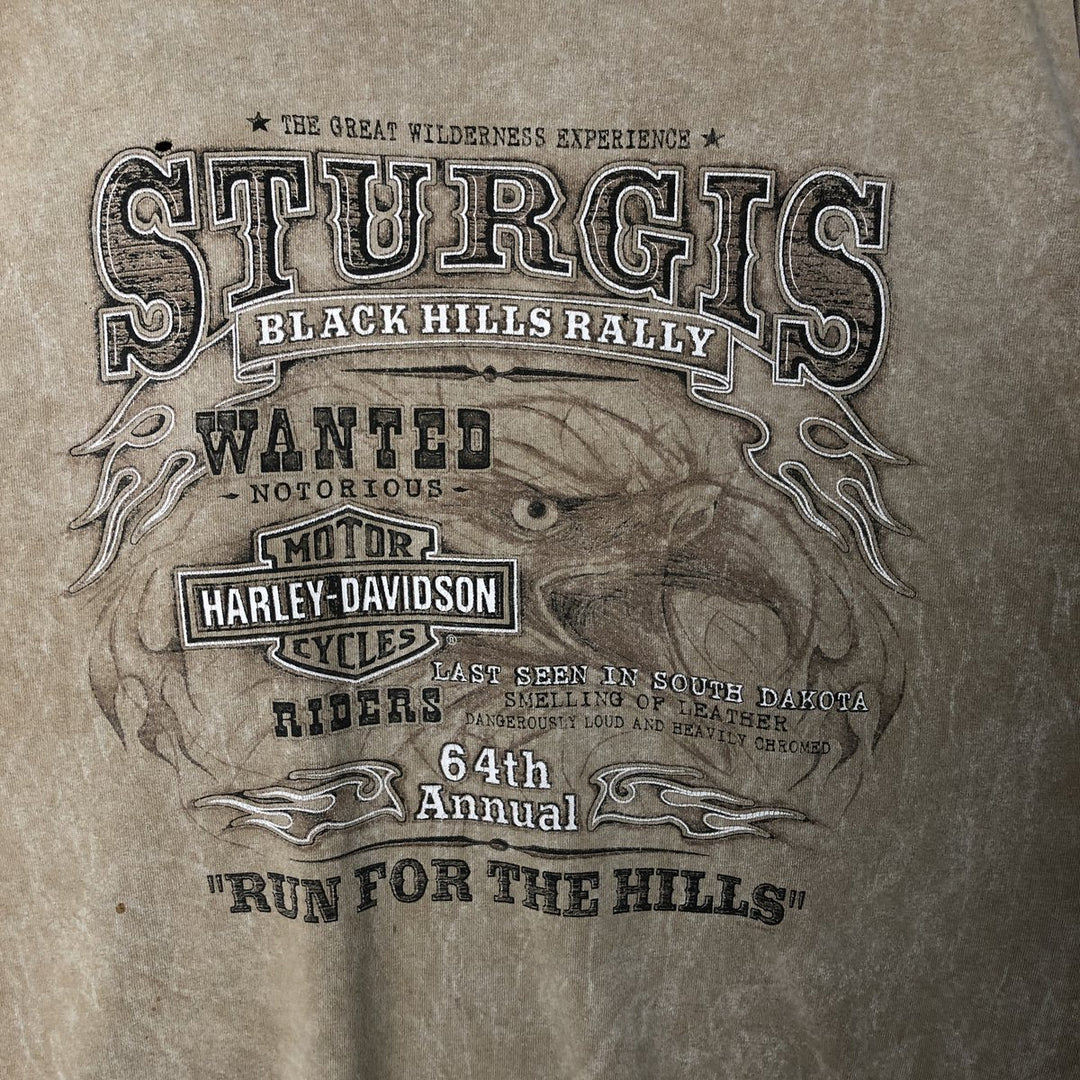 00'S Harley-Davidson Motorcycle Bike T-shirt Made in USA Men's L size cotton brown type Vintage Second Hand