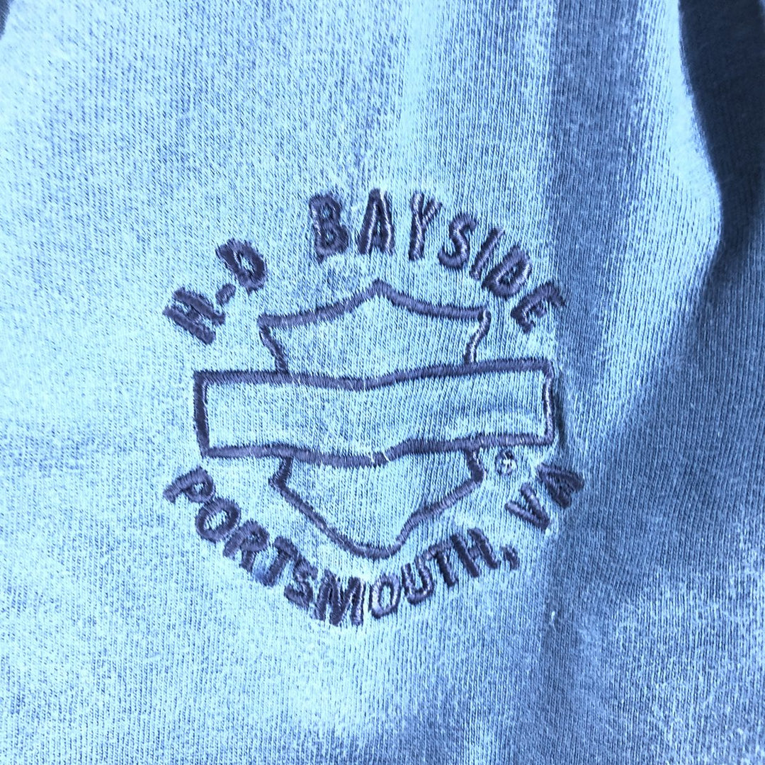 Harley-Davidson Henley neck long T-shirt, long T, made in the USA, men's size M cotton Navy blue Vintage Second Hand