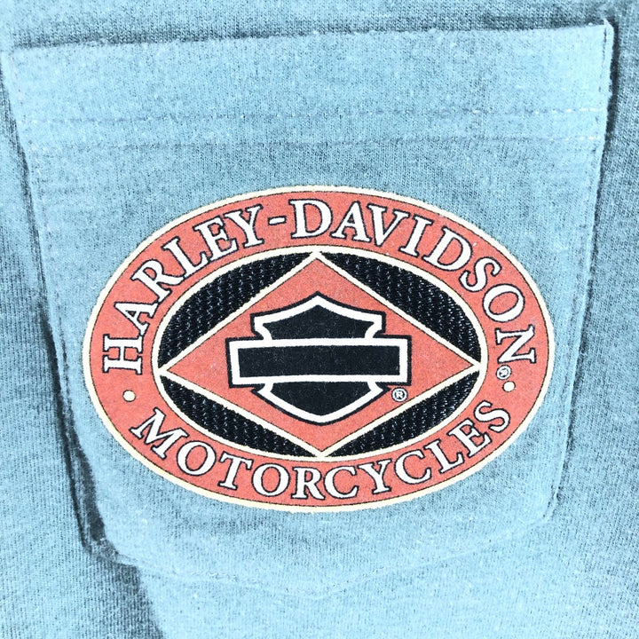 00'S Harley-Davidson Long Sleeve T-Shirt, Men's Medium unknown dark green Vintage Second Hand