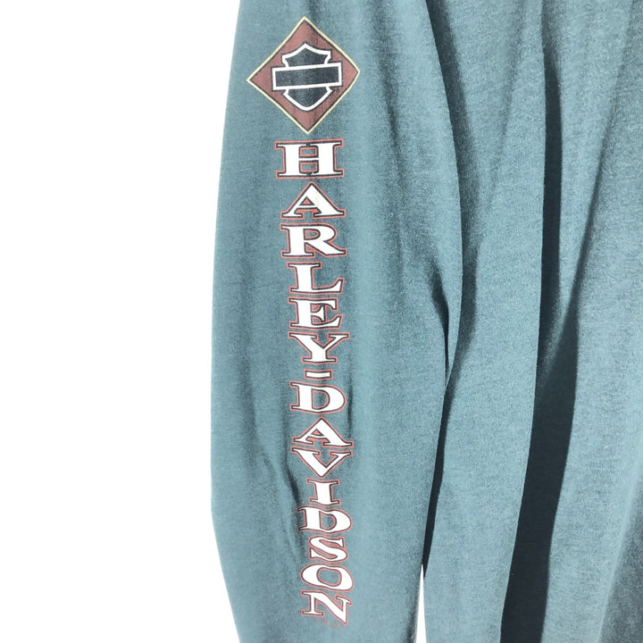 00'S Harley-Davidson Long Sleeve T-Shirt, Men's Medium unknown dark green Vintage Second Hand