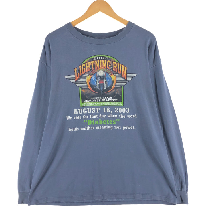 00'S Harley-Davidson Long Sleeve T-Shirt, Men's XL Size unknown Navy blue Vintage Second Hand