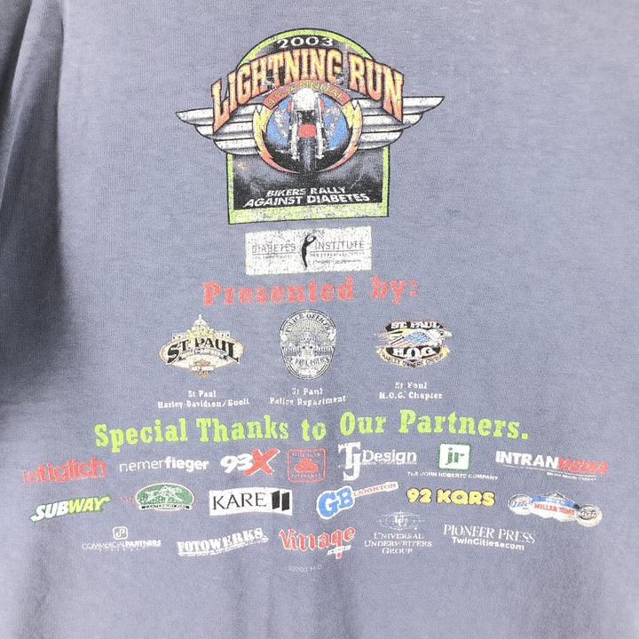 00'S Harley-Davidson Long Sleeve T-Shirt, Men's XL Size unknown Navy blue Vintage Second Hand