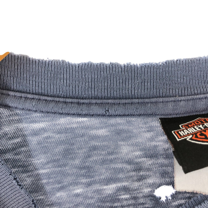 00'S Harley-Davidson Long Sleeve T-Shirt, Men's XL Size unknown Navy blue Vintage Second Hand