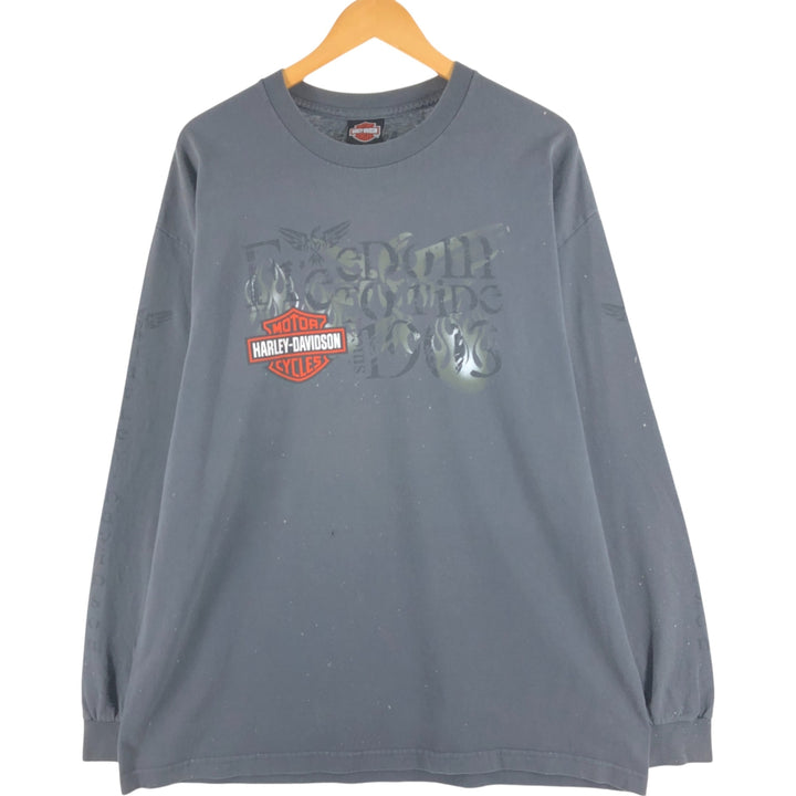 00'S Harley-Davidson Long Sleeve T-Shirt, Men's XL Size unknown gray type Vintage Second Hand