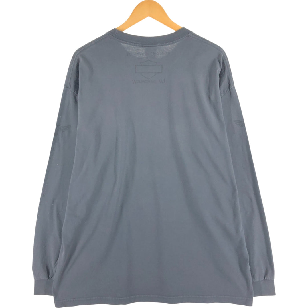 00'S Harley-Davidson Long Sleeve T-Shirt, Men's XL Size unknown gray type Vintage Second Hand