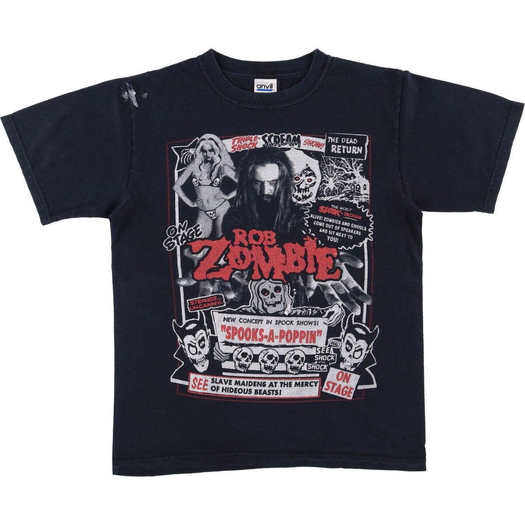 Anvil ROB ZOMBIE Rob Zombie Band T-shirt Band T Men's S size cotton black type Vintage Second Hand