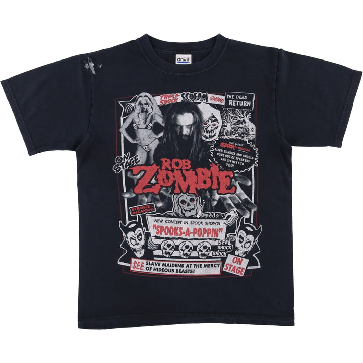 Anvil ROB ZOMBIE Rob Zombie Band T-shirt Band T Men's S size cotton black type Vintage Second Hand