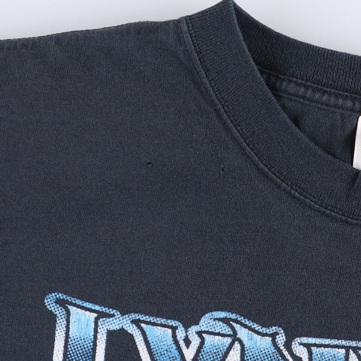 Anvil Lynyrd Skynyrd Skull Pattern Band T-shirt Band Tee Men's M size cotton black type Vintage Second Hand