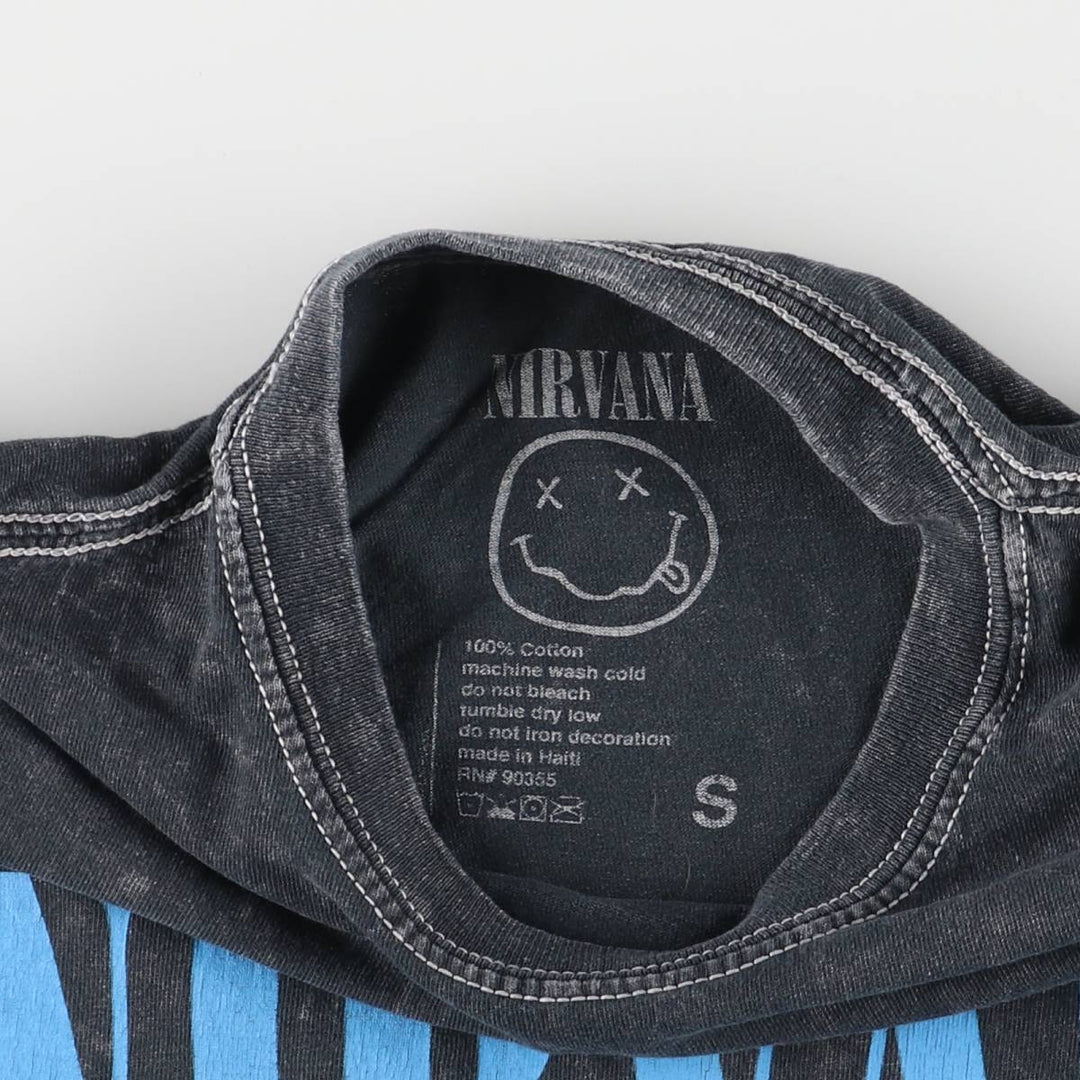 NIRVANA Nirvana Band T-shirt, Band T, Men's S size cotton black type Vintage Second Hand