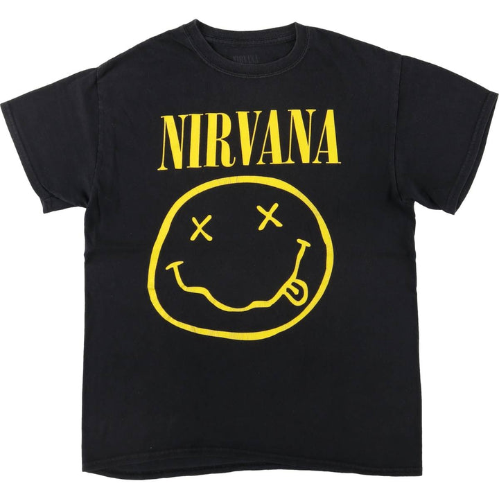 NIRVANA Nirvana Band T-shirt, Band T, Men's M size cotton black type Vintage Second Hand