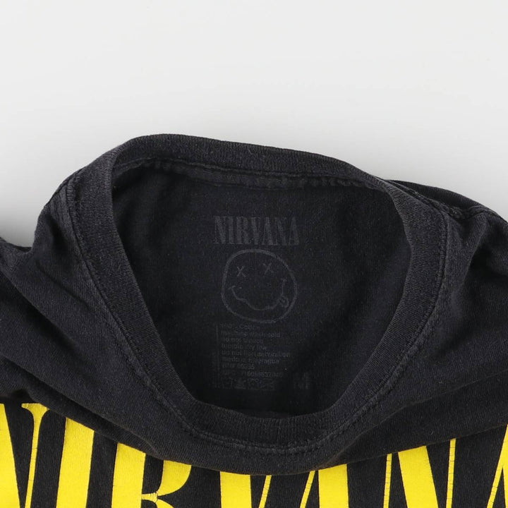 NIRVANA Nirvana Band T-shirt, Band T, Men's M size cotton black type Vintage Second Hand