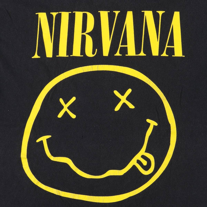 NIRVANA Nirvana Band T-shirt, Band T, Men's M size cotton black type Vintage Second Hand