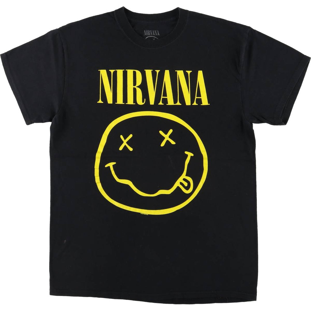 NIRVANA Nirvana Band T-shirt, Band T, Men's M size cotton black type Vintage Second Hand
