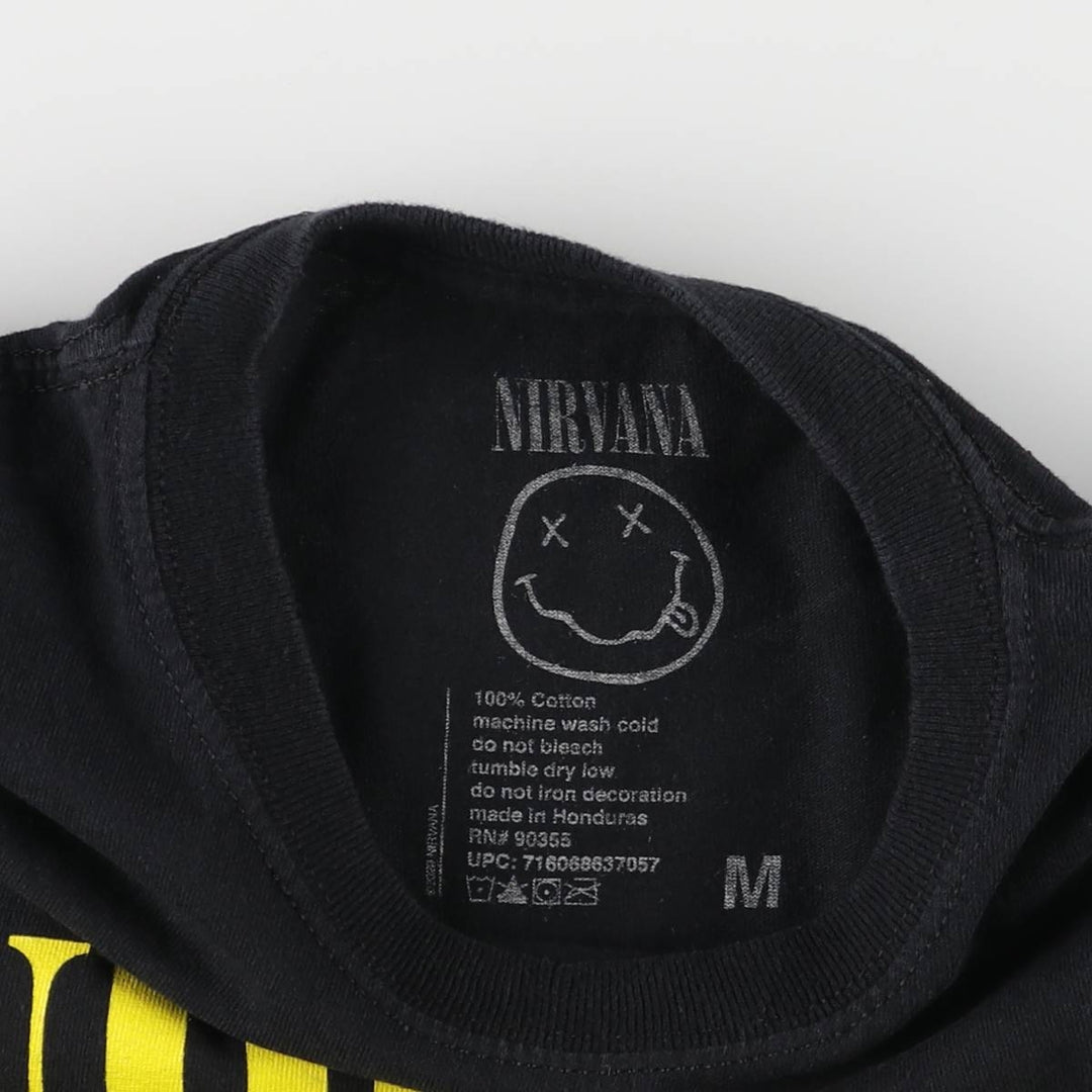 NIRVANA Nirvana Band T-shirt, Band T, Men's M size cotton black type Vintage Second Hand