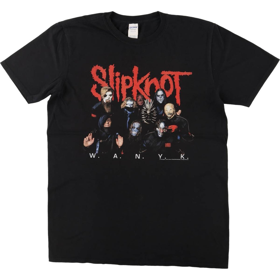 Gildan SLIPKNOT Band T-shirt, Men's L size cotton black type Vintage Second Hand