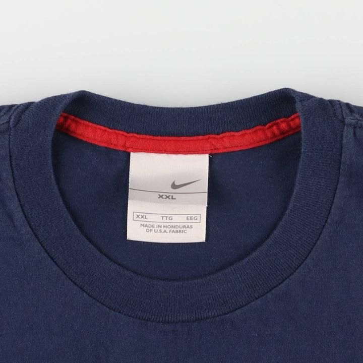 00'S Nike NIKE Printed T-shirt Men's XXL cotton navy blue type Vintage Second Hand