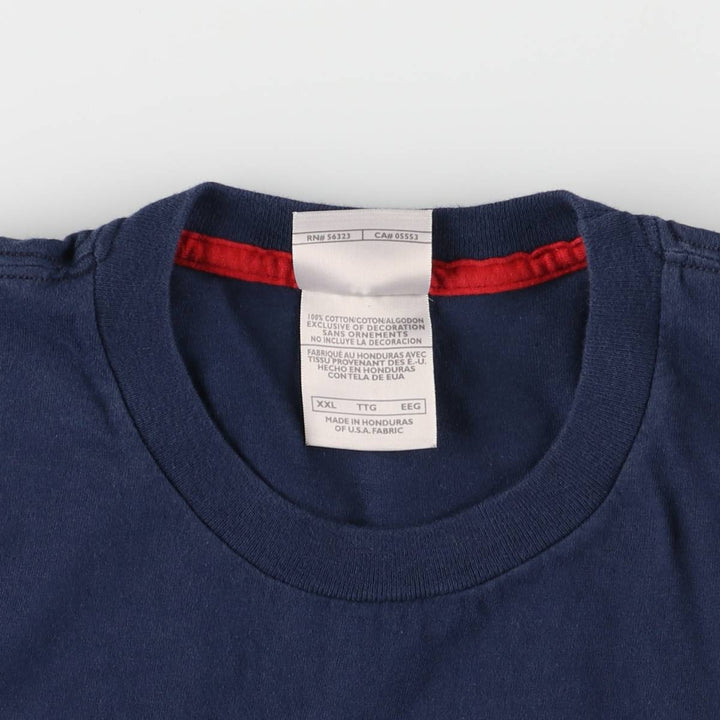 00'S Nike NIKE Printed T-shirt Men's XXL cotton navy blue type Vintage Second Hand