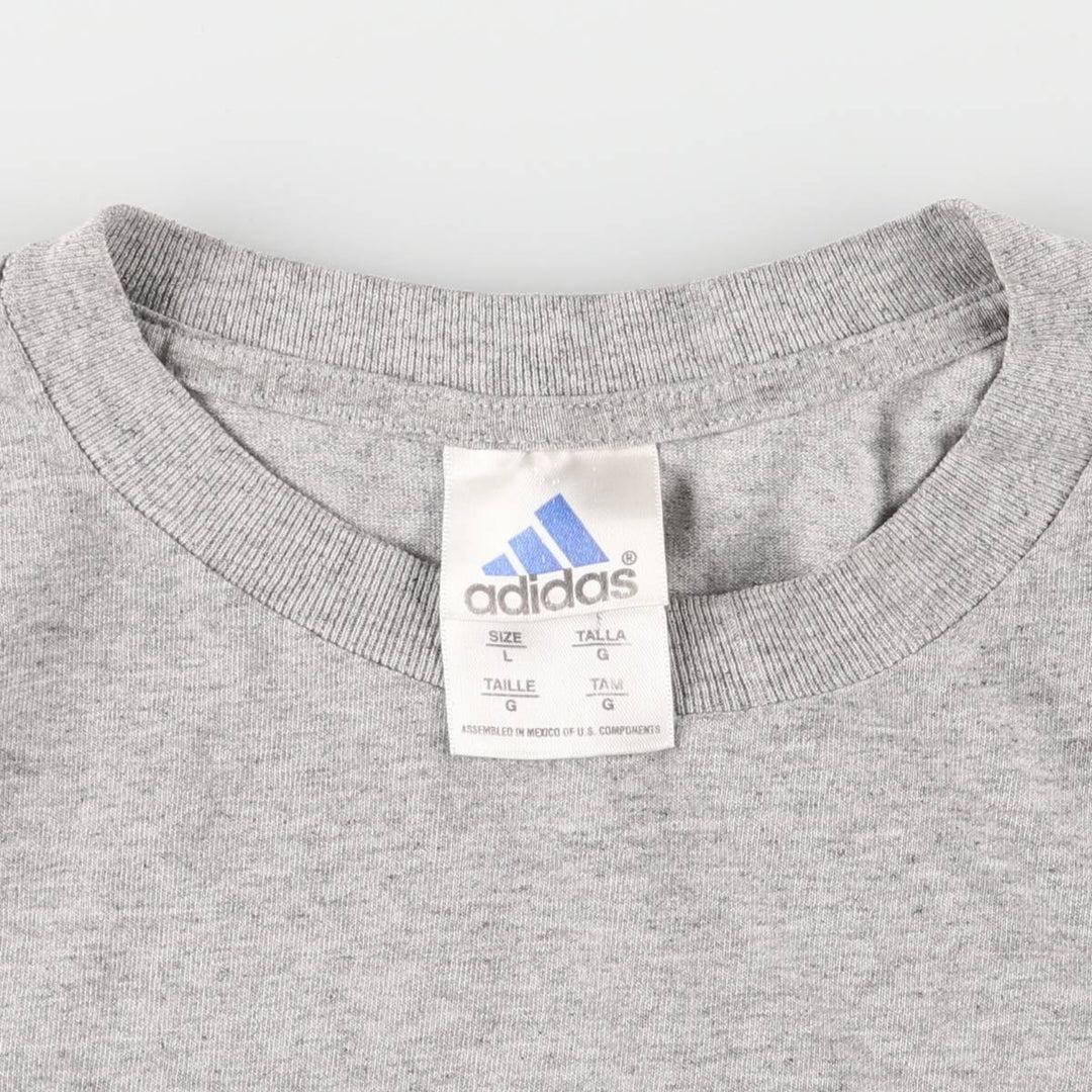 00'S Adidas logo print T-shirt, men's size L cotton gray type Vintage Second Hand