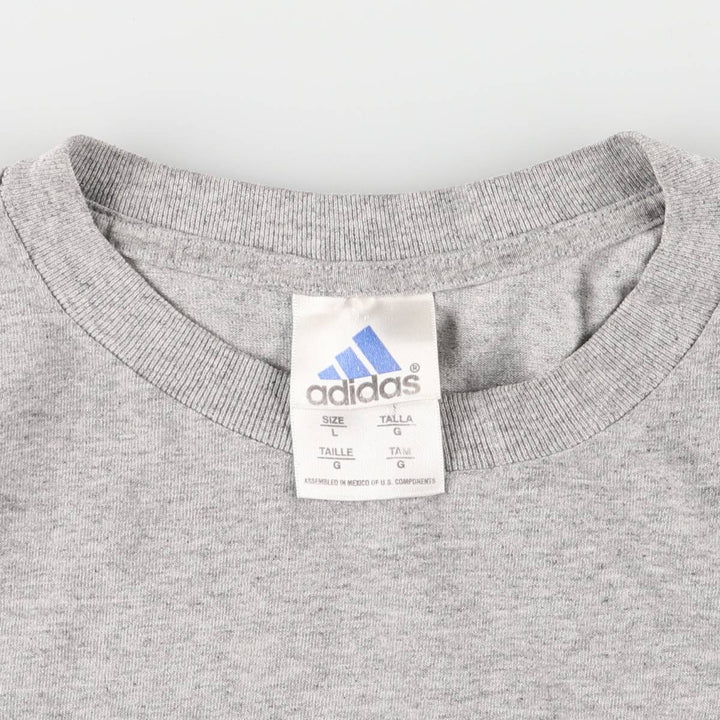 00'S Adidas logo print T-shirt, men's size L cotton gray type Vintage Second Hand