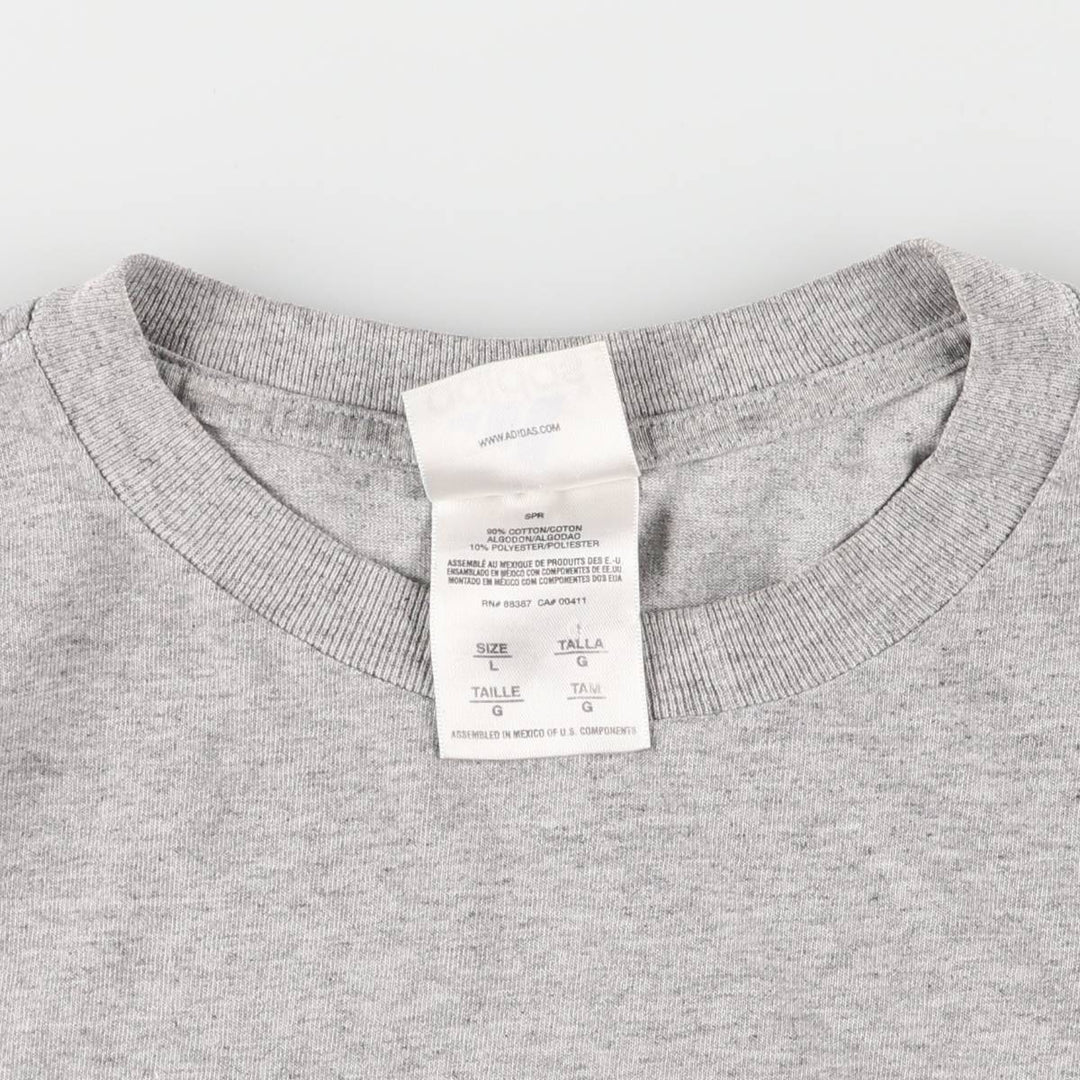 00'S Adidas logo print T-shirt, men's size L cotton gray type Vintage Second Hand