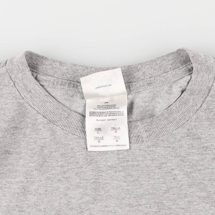 00'S Adidas logo print T-shirt, men's size L cotton gray type Vintage Second Hand