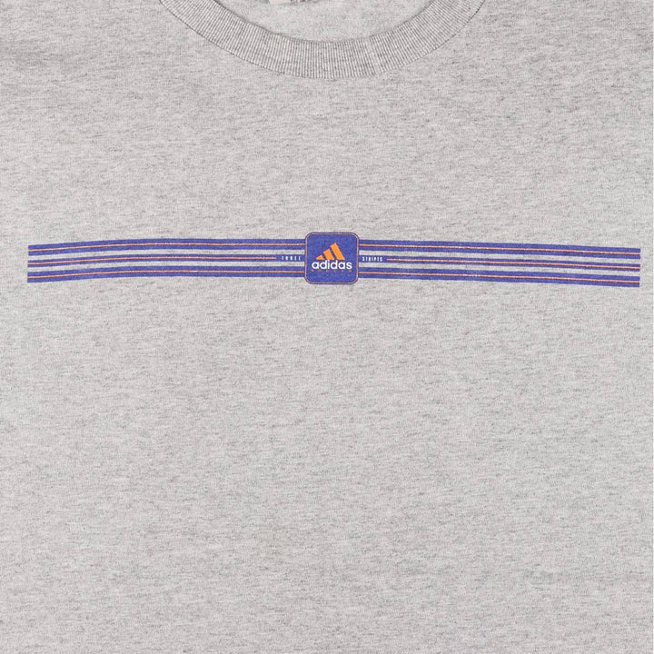 00'S Adidas logo print T-shirt, men's size L cotton gray type Vintage Second Hand