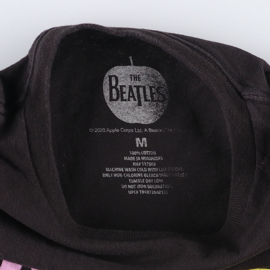 THE BEATLES Band T-shirt, Men's M size cotton black type Vintage Second Hand