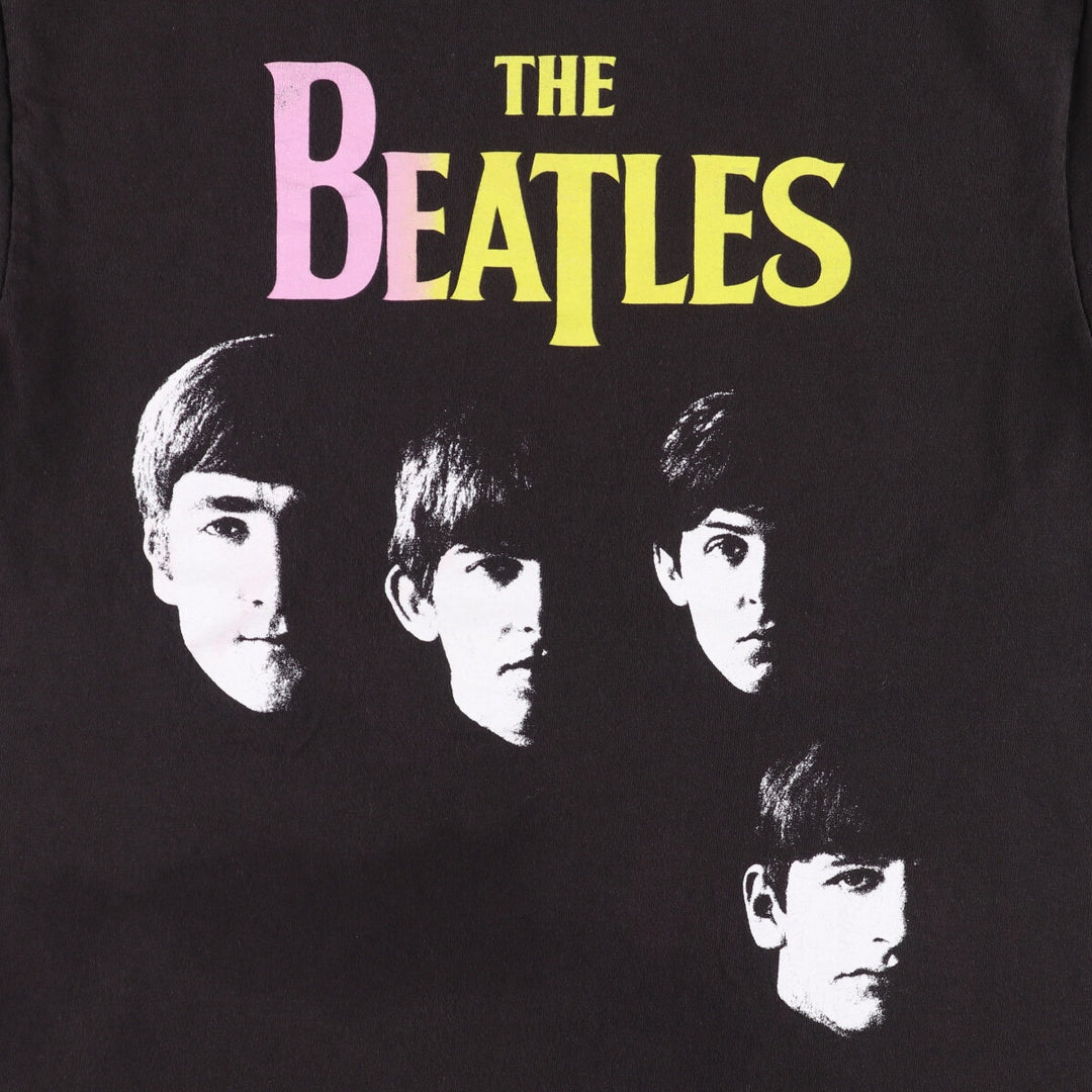 THE BEATLES Band T-shirt, Men's M size cotton black type Vintage Second Hand