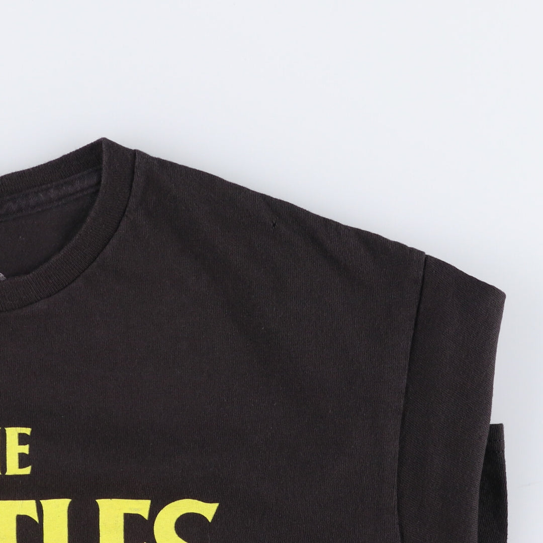 THE BEATLES Band T-shirt, Men's M size cotton black type Vintage Second Hand
