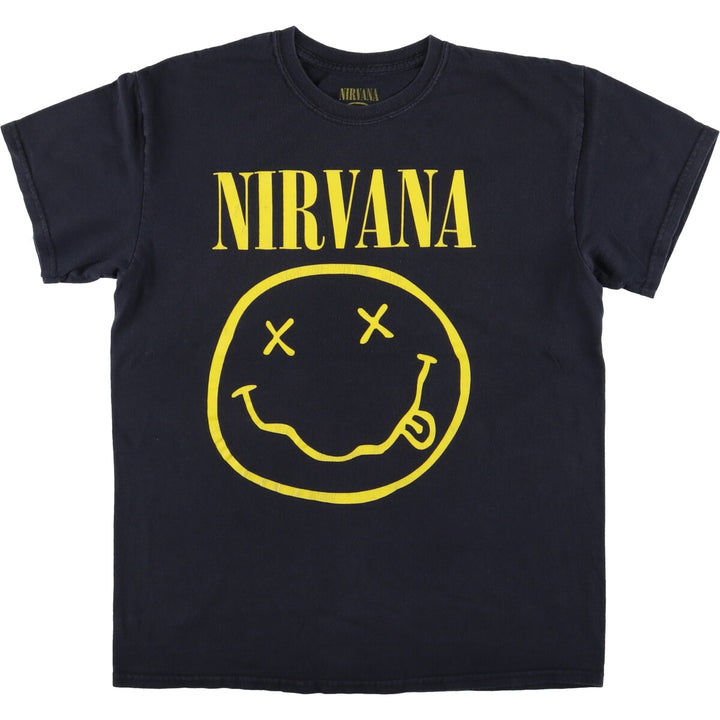 NIRVANA Nirvana Band T-shirt, Band T, Men's M size cotton black type Vintage Second Hand