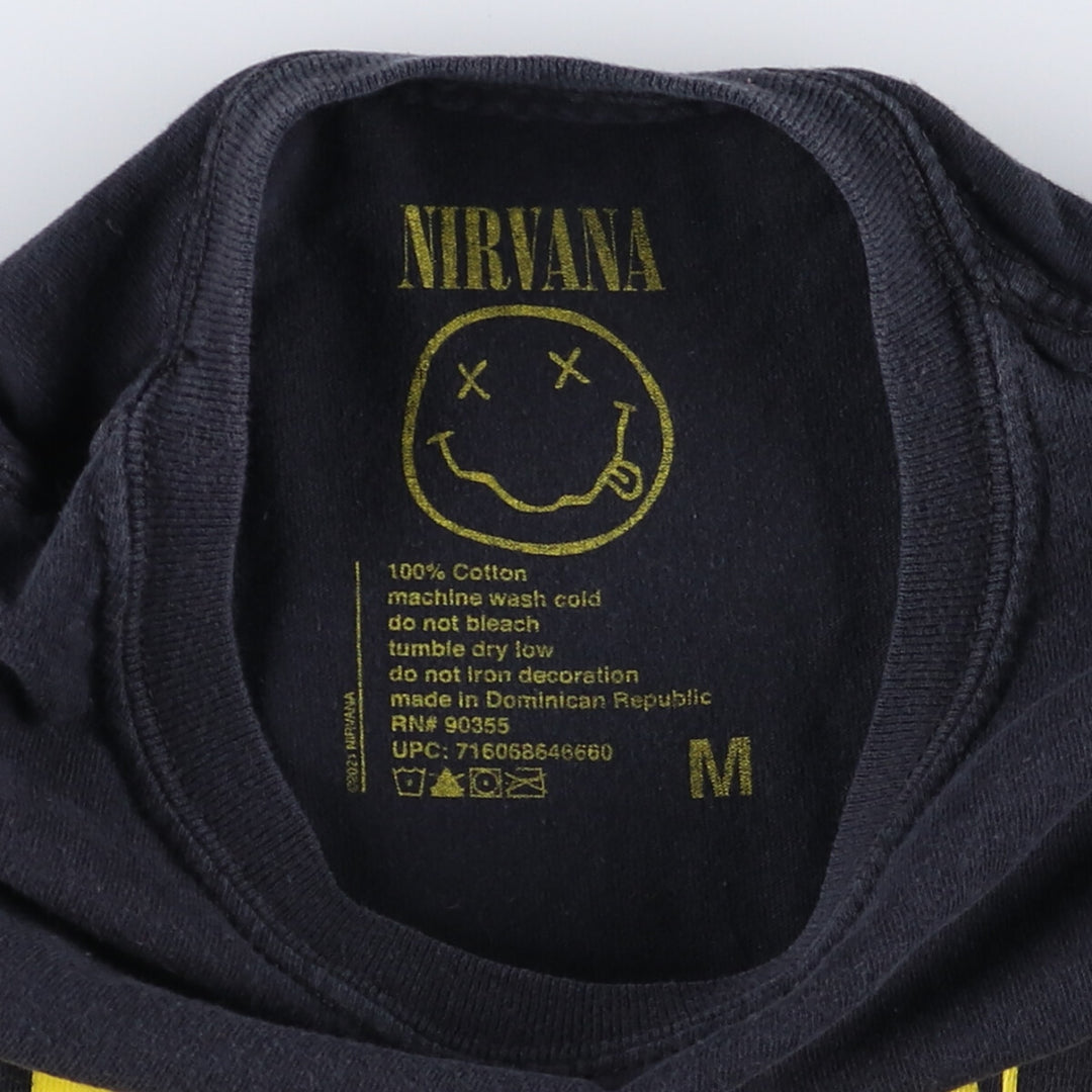 NIRVANA Nirvana Band T-shirt, Band T, Men's M size cotton black type Vintage Second Hand