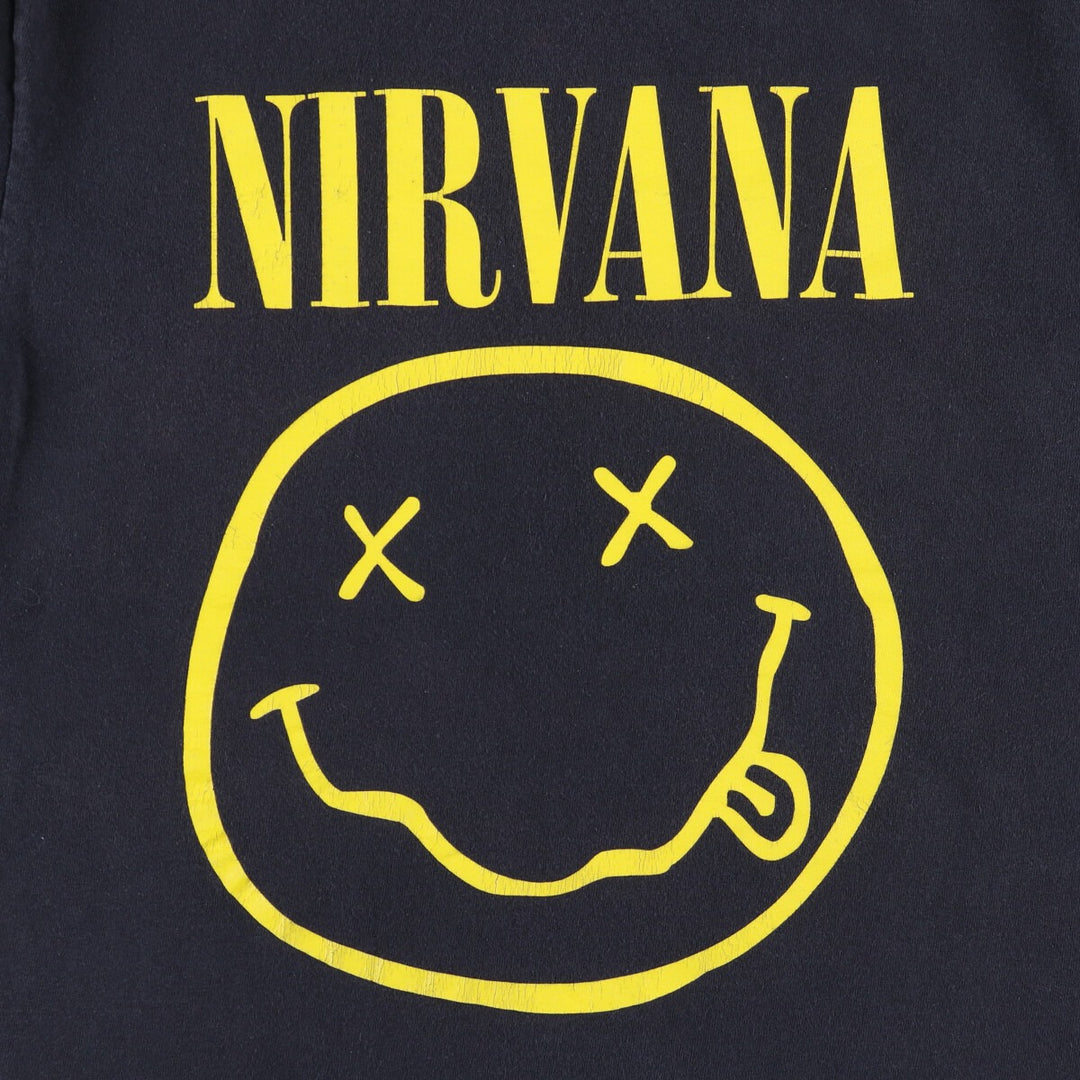 NIRVANA Nirvana Band T-shirt, Band T, Men's M size cotton black type Vintage Second Hand