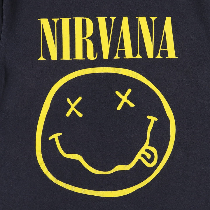 NIRVANA Nirvana Band T-shirt, Band T, Men's M size cotton black type Vintage Second Hand