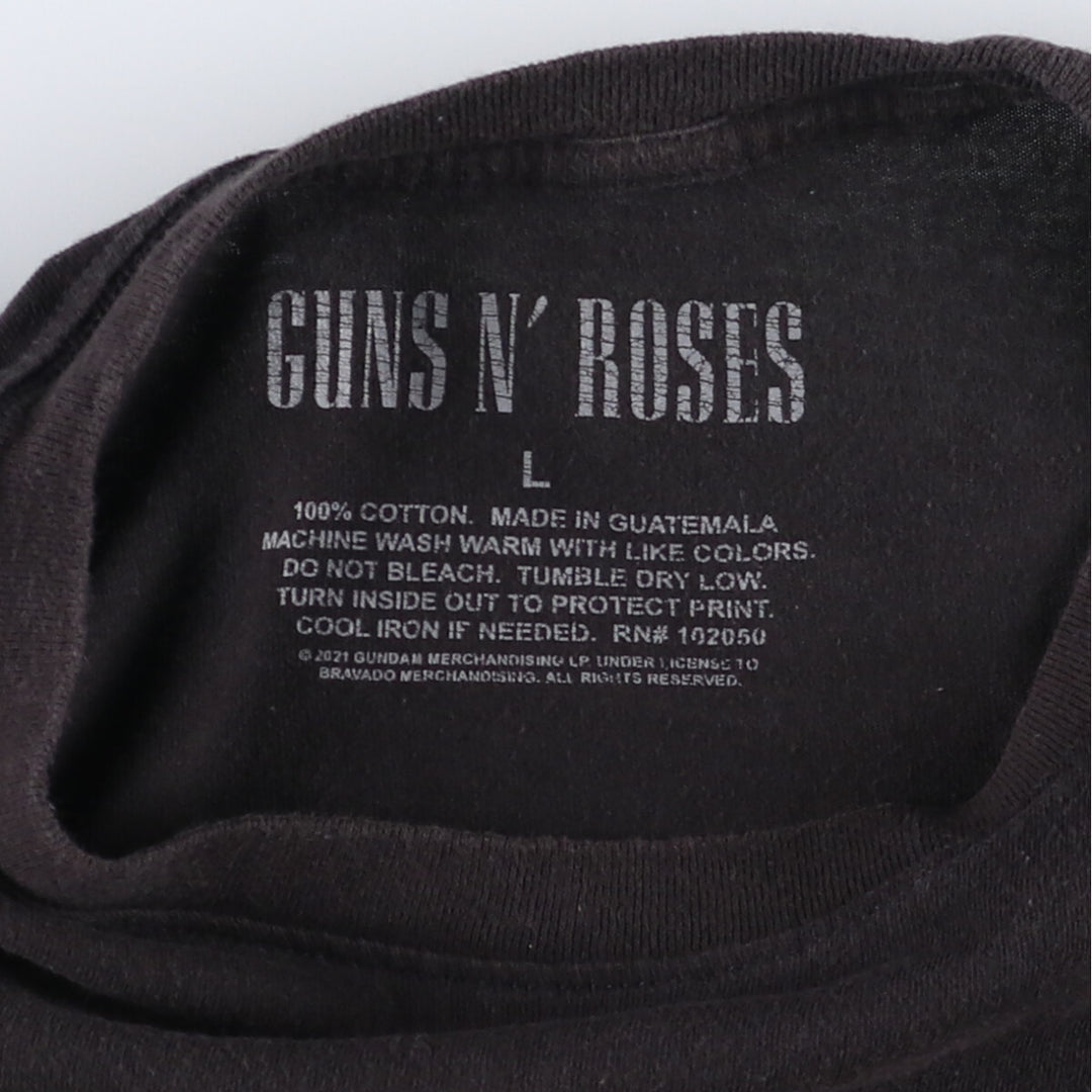 GUNS N' ROSES Guns N' Roses Band T-shirt Band T Men's L size cotton black type Vintage Second Hand