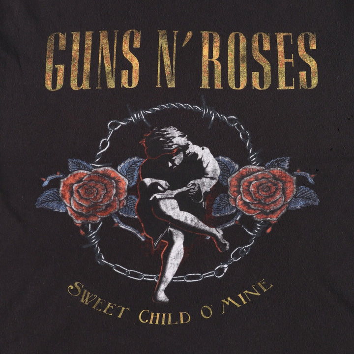 GUNS N' ROSES Guns N' Roses Band T-shirt Band T Men's L size cotton black type Vintage Second Hand